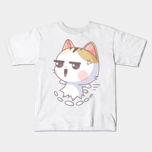 Cute cat runs very fast Kids T-Shirt